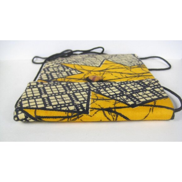 Crossbody African Fabric Handbag Purse Vintage Strap Ghana 100 Cotton - Picture 5 of 12
